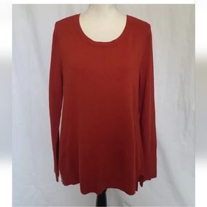 Soft Surroundings Rust Orange Wool Blend Sweater Large